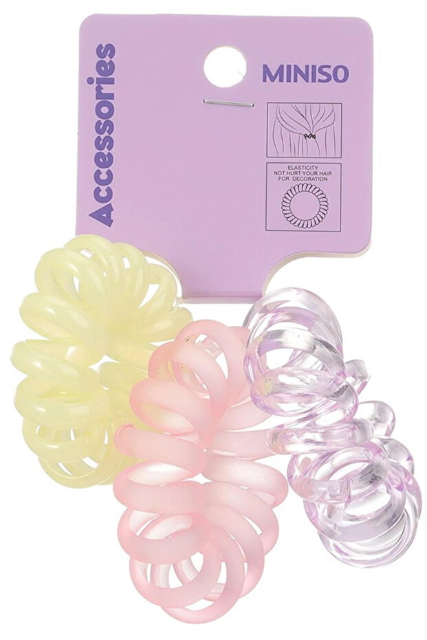 Renkli Spiral Saç Lastiği Seti (3 ADET) - 1