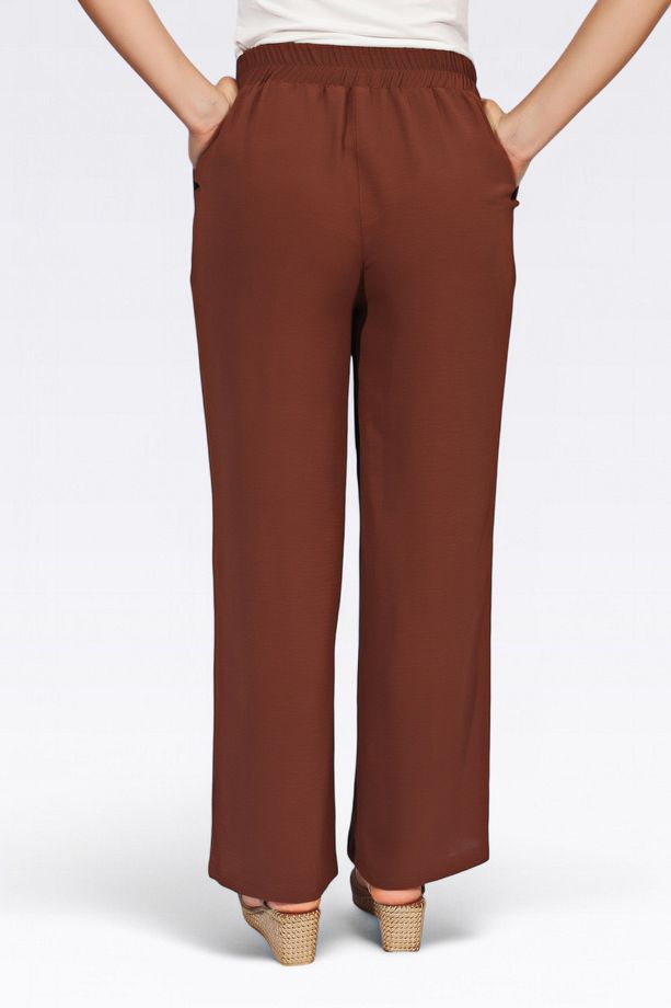 30250 CAMEL BELİ LASTİKLİ BORU PAÇA AYROBİN PANTOLON - 4