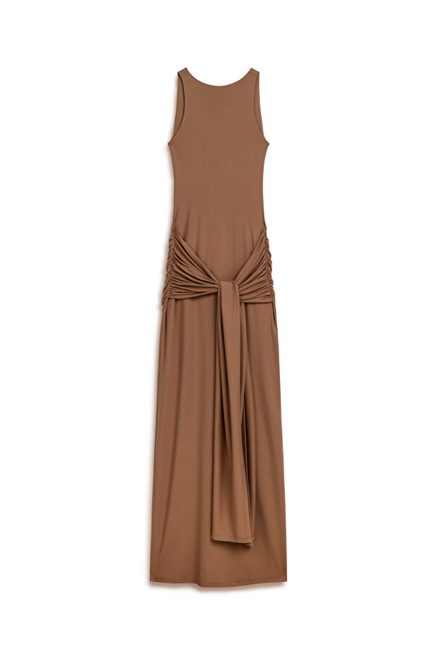 Sırt Dekolteli Maxi Elbise - 6
