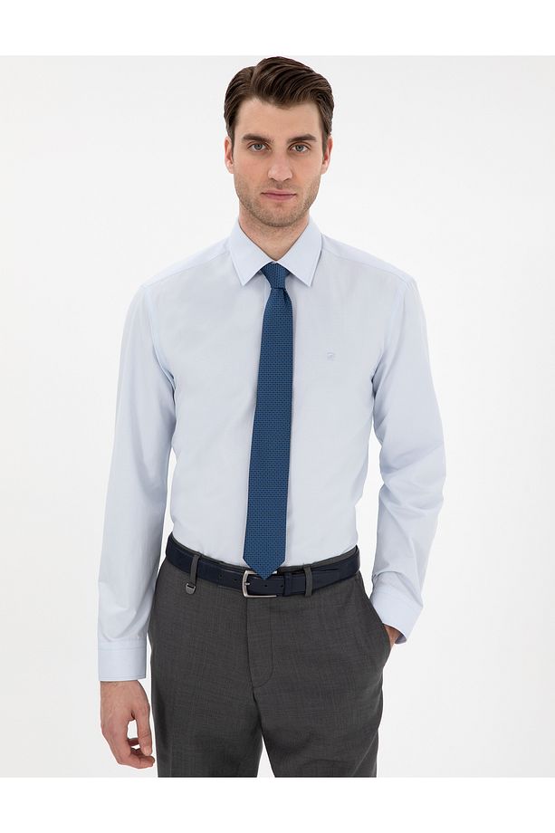 Açık Mavi Regular Fit Uzun Kollu Basic Gömlek 50307198-VR003 - 3