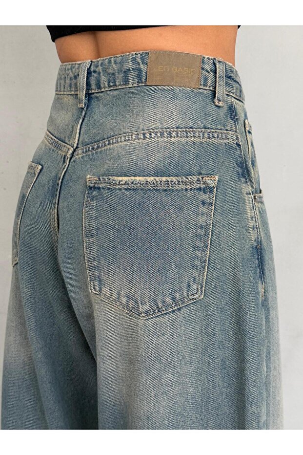 EXTRA BAGGY TİNT MAVİ DENIM PANTOLON - 7