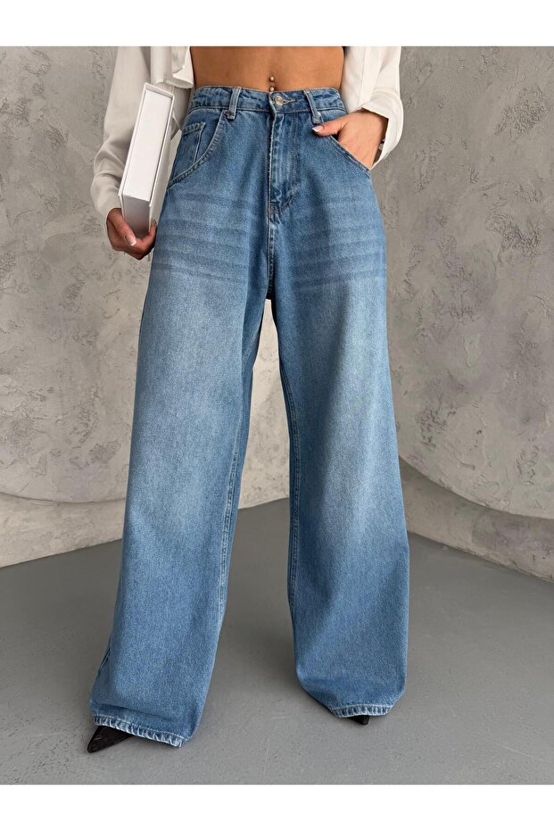 EXTRA BAGGY FRESH MAVİ DENIM PANTOLON - 5