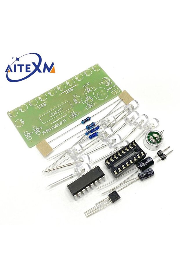 طقم إضاءة LED مائي يعمل بالصوت من إنتاج DIY، CD4017، مجموعة أدوات تعليمية ممتعة في مجال الإنتاج الإلكتروني والتحكم في الفوانيس