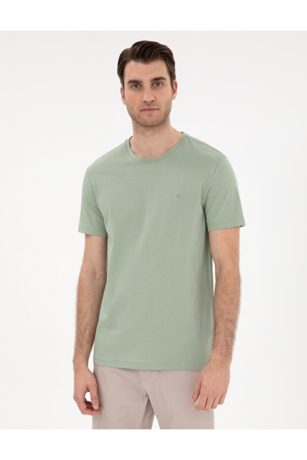 تي شيرت أساسي برقبة دائرية من القطن بنسبة 100% من Çağla Slim Fit 50306980-VR016
