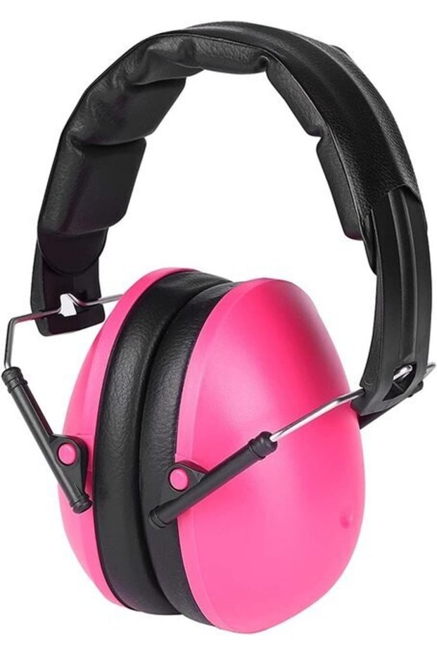 pink PVC+Sponge Adjustable Kids Child Baby Earmuffs Hearing Protection Ear Defenders Noise Reduction