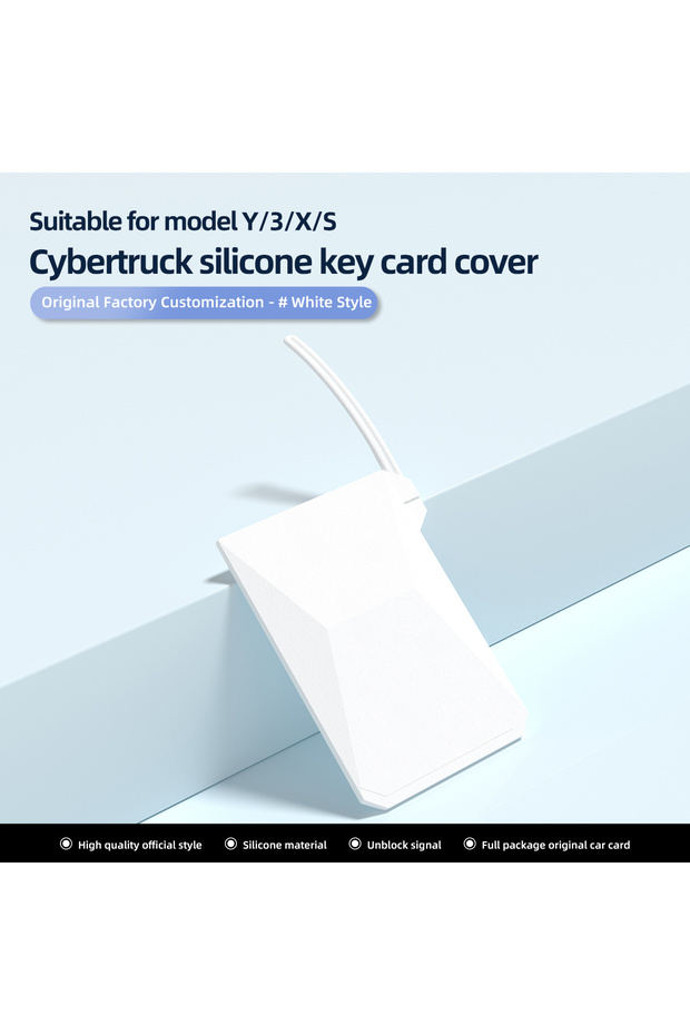 M3YXS-CYBET06WHITE LUCKEASY for Tesla Model 3 Y Silicone Key Card Cover Model X Model S Cybertruck K