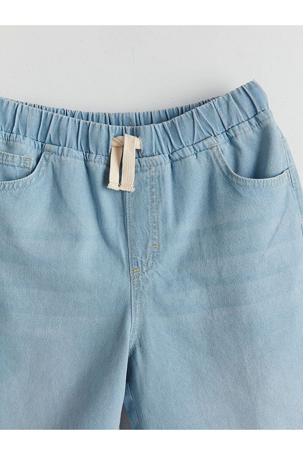 Yeni Sezon Beli Lastikli Erkek Cocuk Jean Sort - S5BE93Z4 - 3