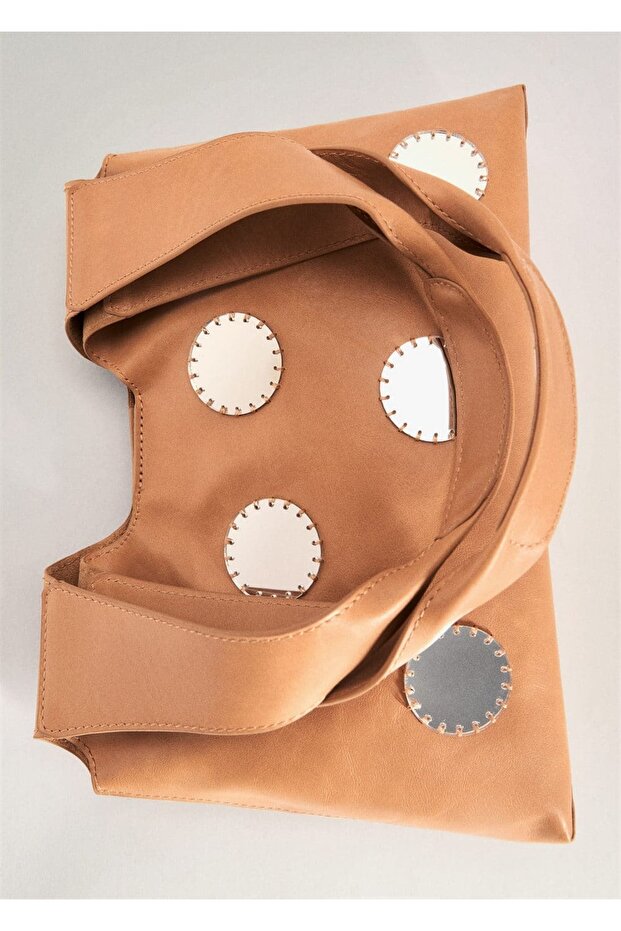 Aynalı deri omuz çantası - 4