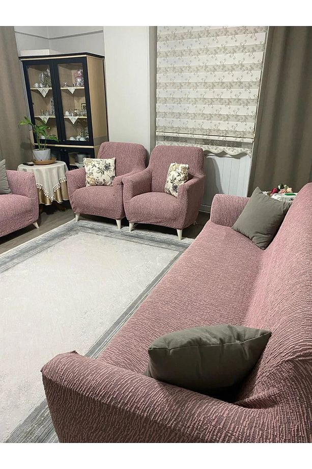 Koltuk Örtüsü Kanepe Çekyat Örtüsü Çubuk Desen Esnekli Eteksiz 3 3 1 1 Takım Için - 3