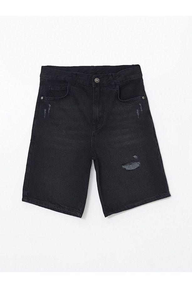 Beli Ayarlanabilir Lastikli Erkek Çocuk Jean Şort - 1