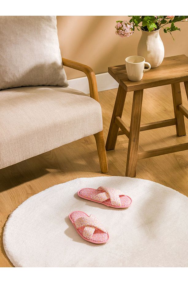 Lcw Home Pembe Çiçek Desenli Kadın Ev Terliği - 1