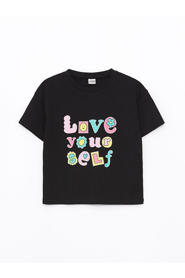 Bisiklet Yaka Baskılı Kısa Kollu Kız Çocuk Şortlu Pijama Takımı - 2