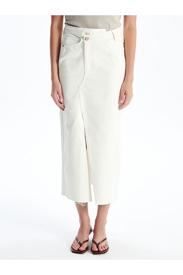 LCW Standart Fit Kadın Jean Etek Fast Moda - 3