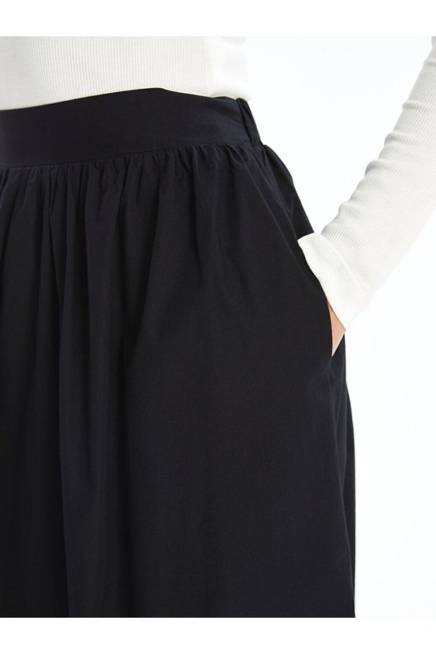 LCW Beli Lastikli Poplin Kadın Etek - 3