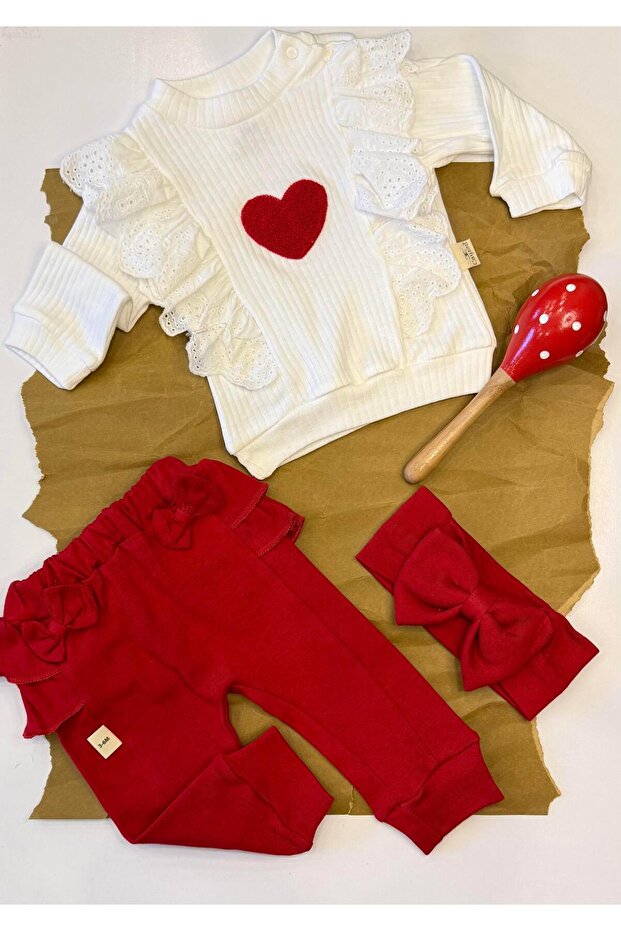 Girl Red 3 Piece Set Bandana