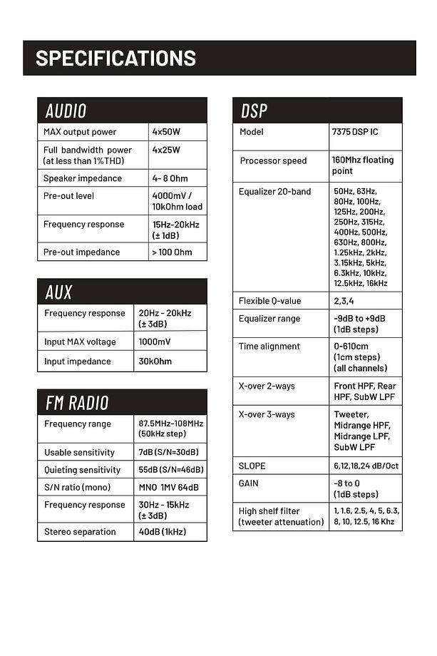RS-MX85DSP OTO TEYP 8 KANAL DSP İŞLEMCİ 4 VOLT 3 AMFİ ÇIKIŞI 20 BAND EQ RGB - 8