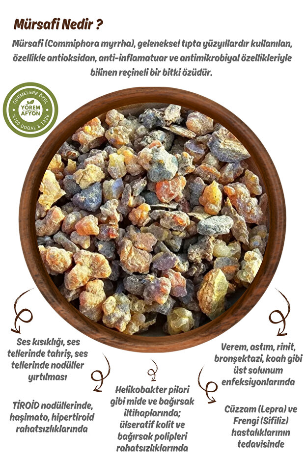 Doğanın Arındırıcı Şifa Reçinesi El Seçmesi Mürsafi Sakızı, Sarı Sakız, {Commiphora Myrrha} | 30Gr. - 3