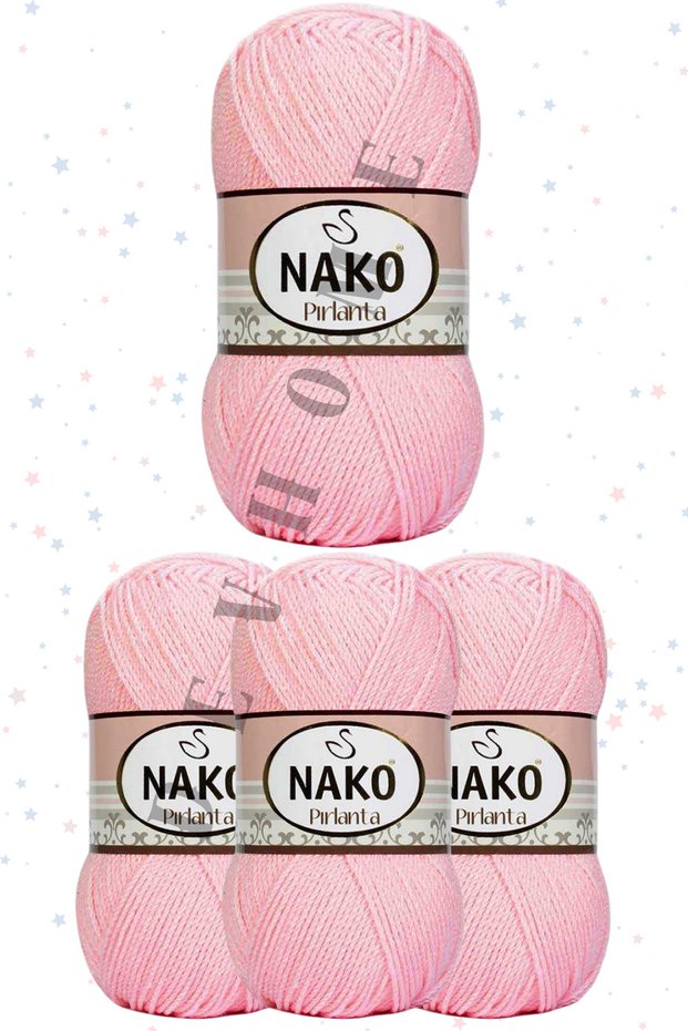 Nako Diamond Hand Knitting Yarn Amigurumi Yarn 4 Pieces Mixed Colors 225 Meters 100% Premium Micro Acrylic