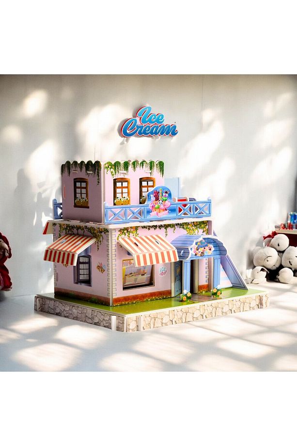 Ice Cream Dükkanı 3 Boyutlu Eğitici Puzzle 3d Kağıt Puzzle Yapboz 33 Parça - 2