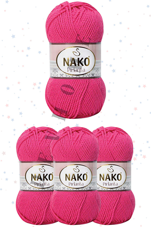 Nako Diamond Hand Knitting Yarn Amigurumi Yarn 4 Pieces Mixed Colors 225 Meters 100% Premium Micro Acrylic