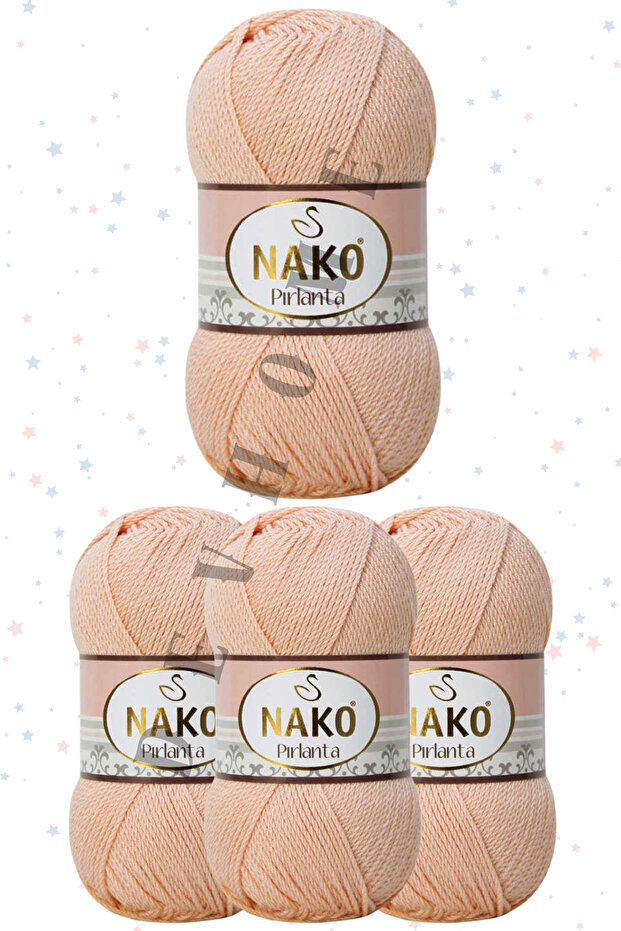 Nako Diamond Hand Knitting Yarn Amigurumi Yarn 4 Pieces Mixed Colors 225 Meters 100% Premium Micro Acrylic