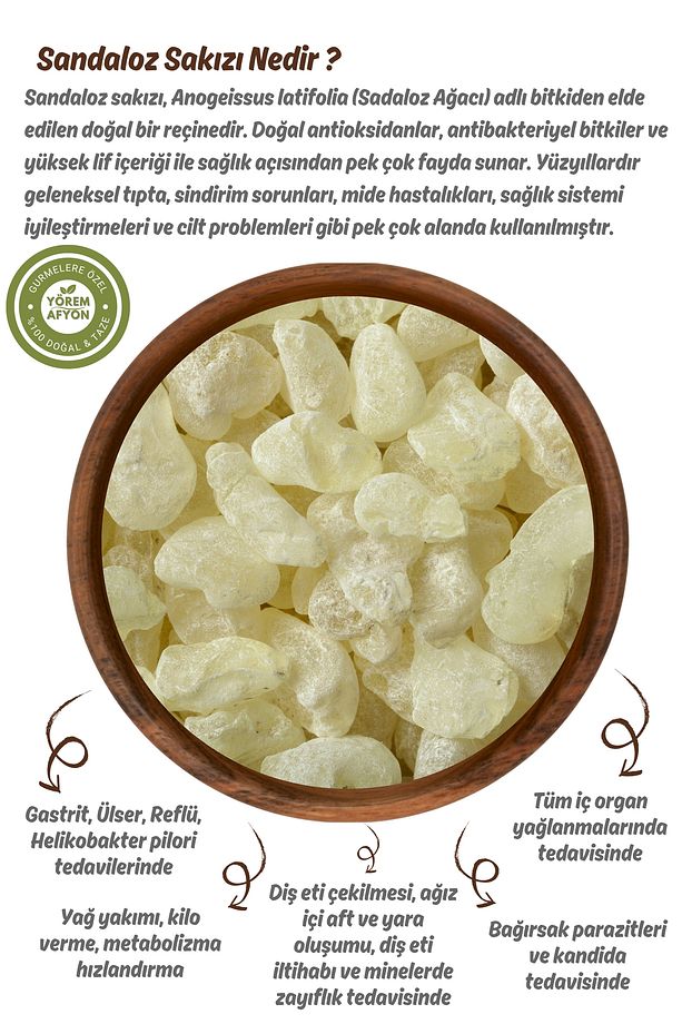 Diyet Dostu Yüksek Rakım Hasadı Sandaloz Sakızı Sandroz Sakızı Ak Kehribar {thuja Articulata} | 60gr - 2
