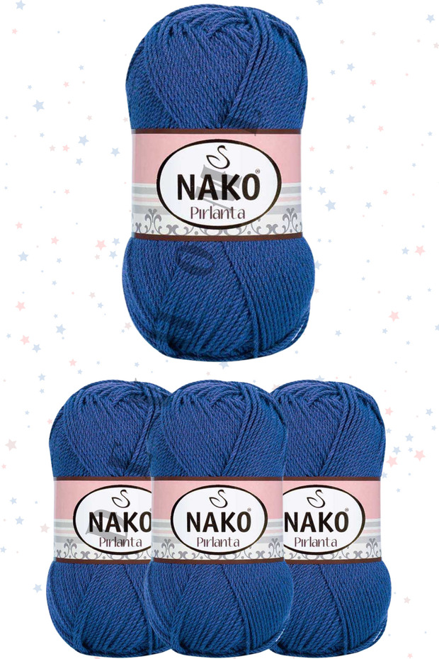 Nako Diamond Hand Knitting Yarn Amigurumi Yarn 4 Pieces Mixed Colors 225 Meters 100% Premium Micro Acrylic
