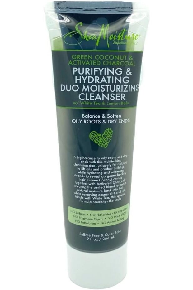 Sheamoisture Green Coconut & Activated Charcoal Purifying & Hydrating Duo Moisturizing Cleanser