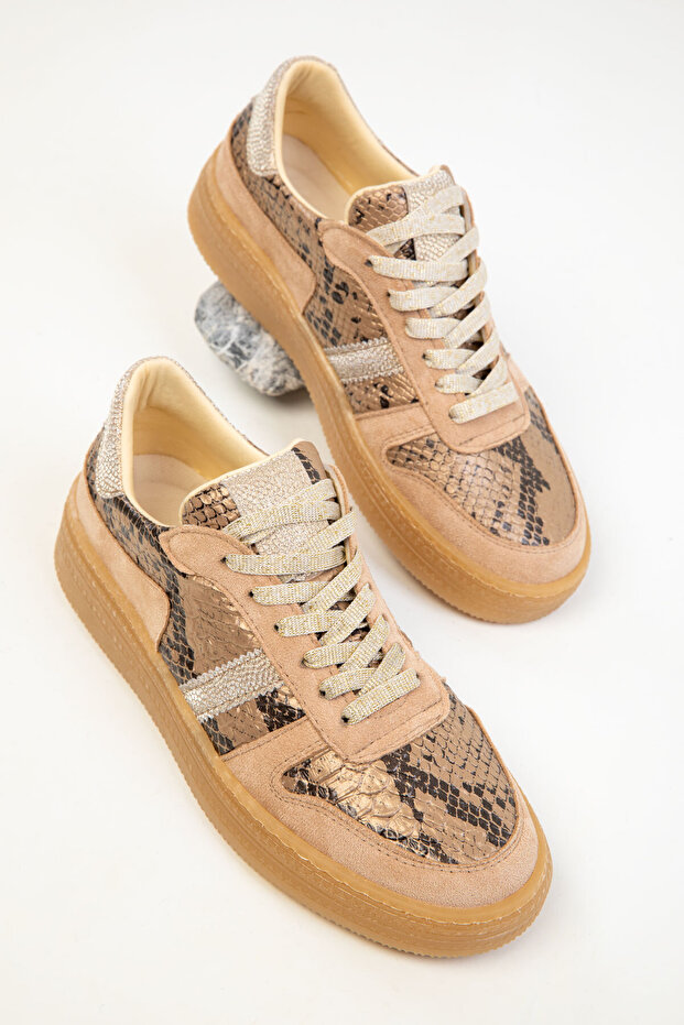 Damskie trampki Nude-Gold 20382 - 1