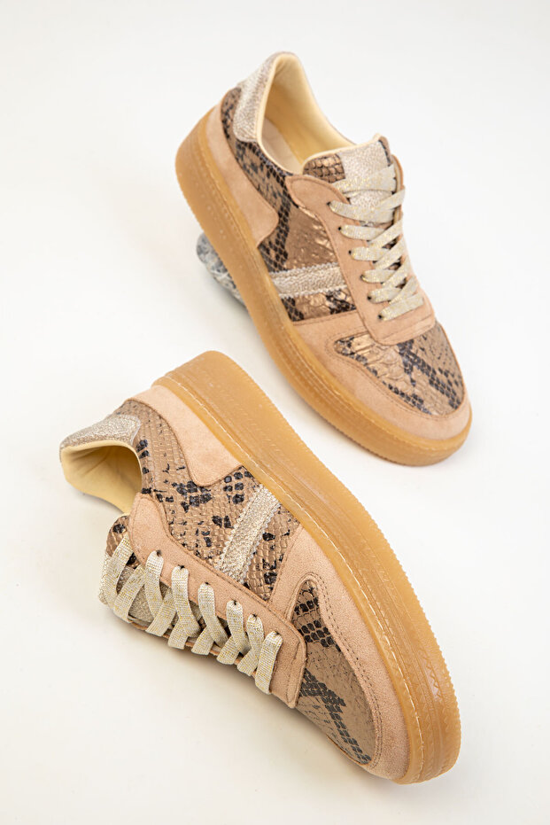 Damskie trampki Nude-Gold 20382 - 4