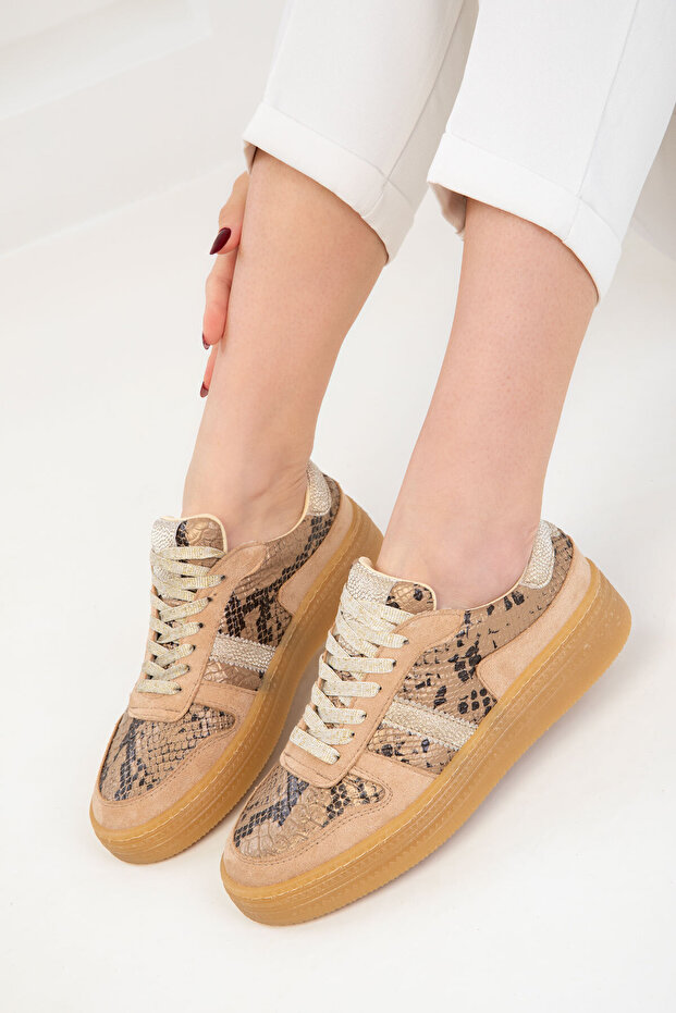 Damskie trampki Nude-Gold 20382 - 3