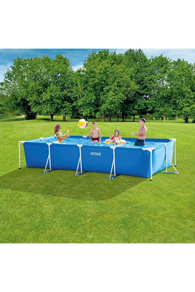 حوض سباحة بإطار معدني مستطيل الشكل - 28273 - 2