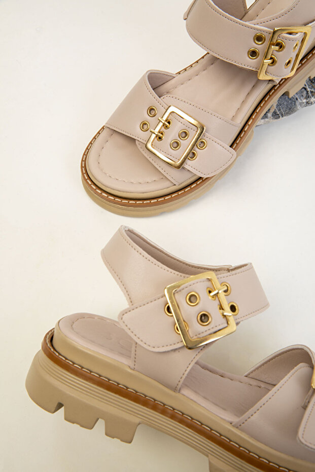 Sandale de damă bej 19086 - 4