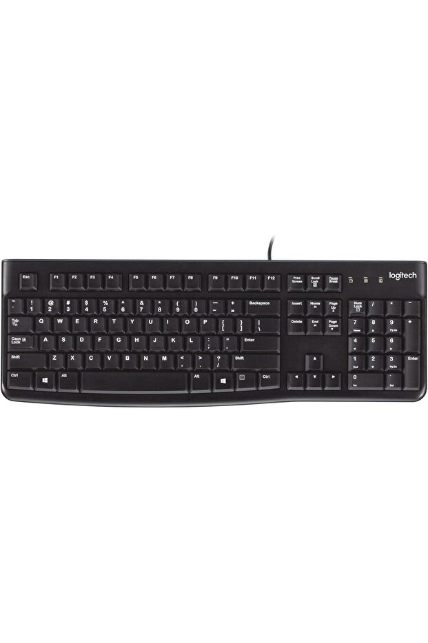 لوحة مفاتيح الأعمال السلكية K120، تخطيط QWERTY الأمريكي الدولي - أسود