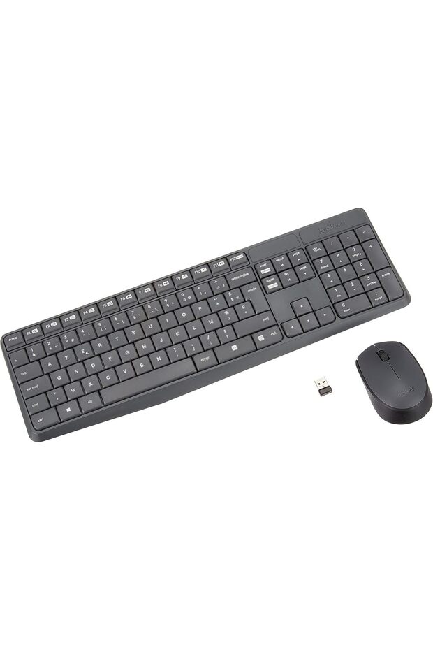 مجموعة لوحة المفاتيح والماوس اللاسلكية MK235، تخطيط AZERTY باللغة الفرنسية - أسود