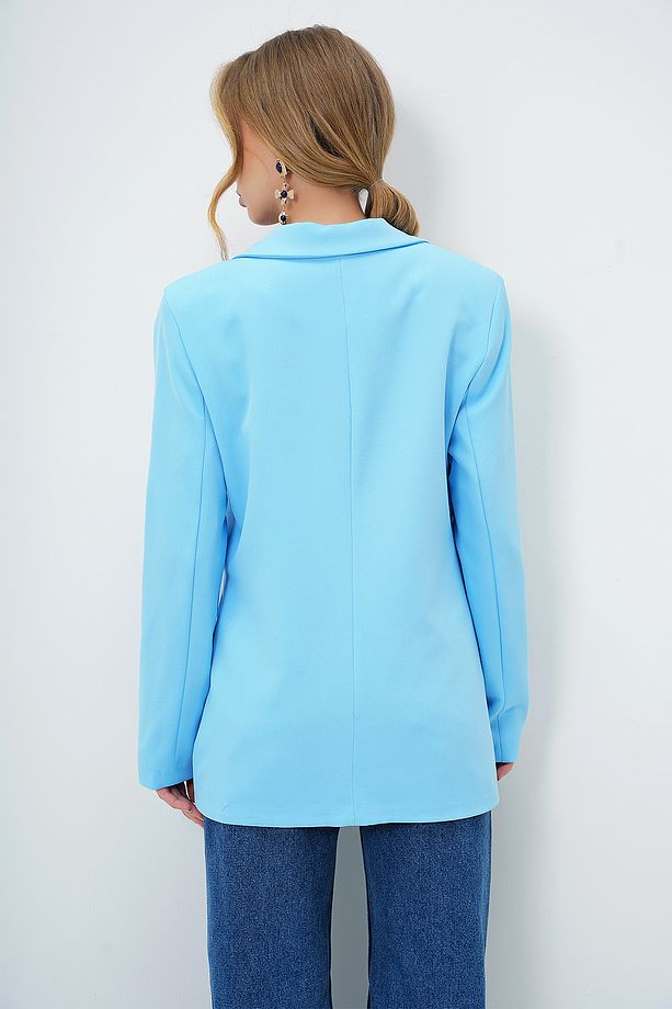 Kadın Bebe Mavi İçi Astarlı Tek Düğmeli Blazer Ceket ALC-X13751 - 6
