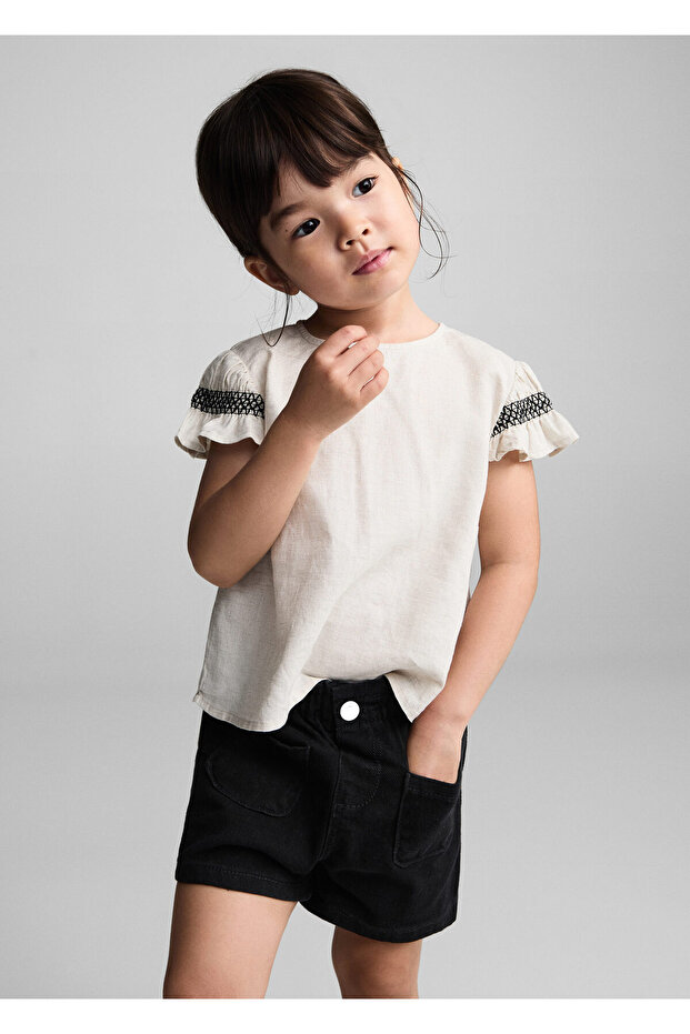 Kız Bebek Siyah Denim Şort & Bermuda 67956007 - 7