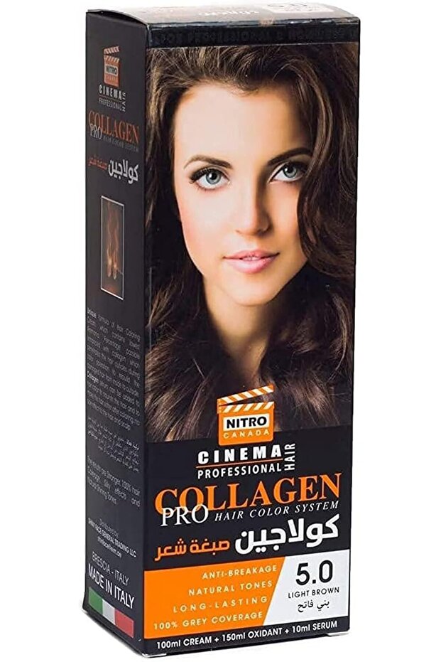 Collagen Hair Color--light Brown (5.00) --- نيترو كندا صبغة بني فاتح 5.00