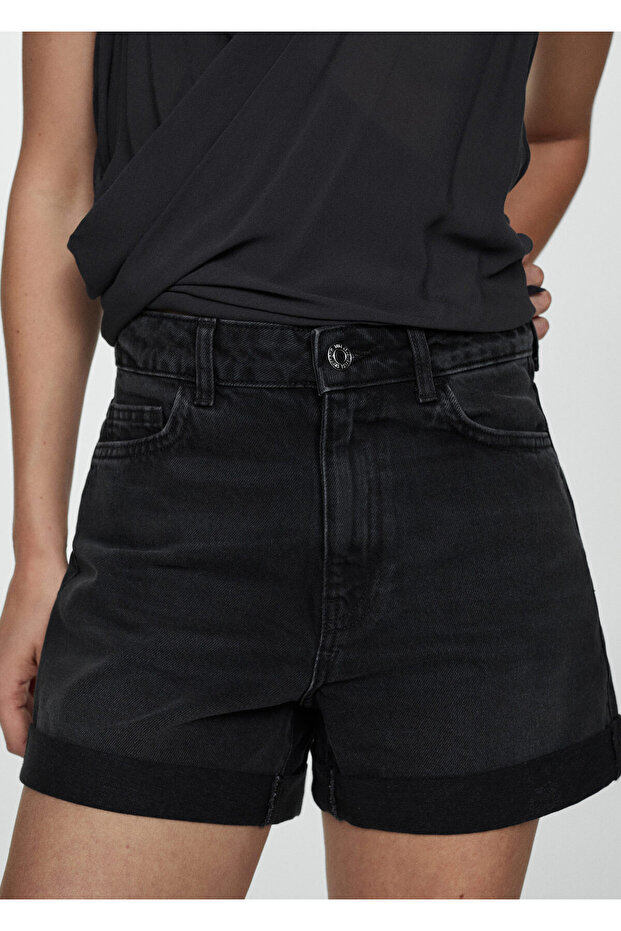 Siyah Denim Kadın Şort & Bermuda 77240573 - 9