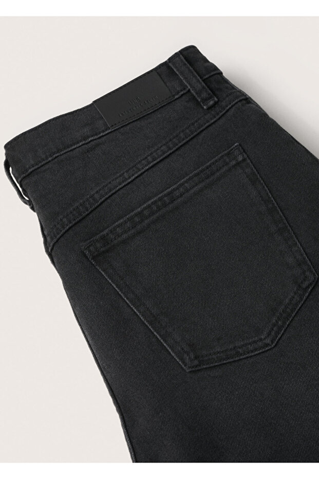 Kadın Siyah denim Pantolon - 8