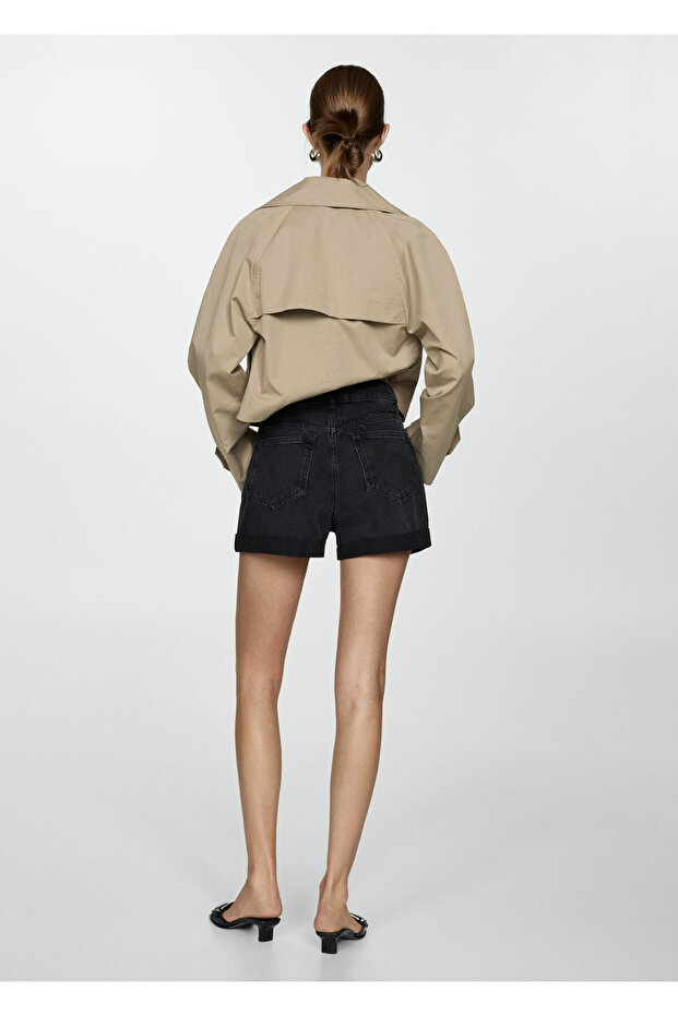 Siyah Denim Kadın Şort & Bermuda 77240573 - 11