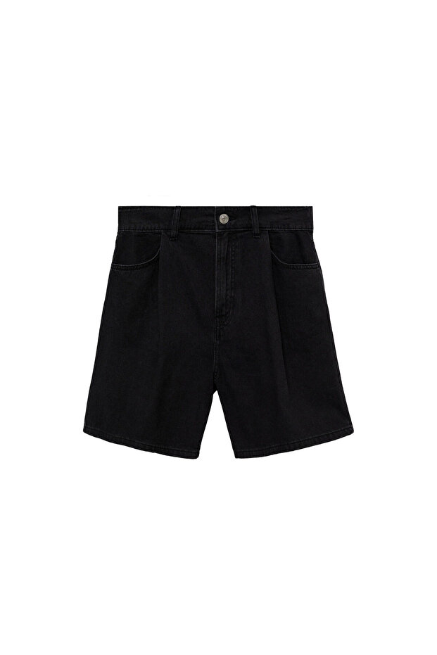 Kadın Siyah Denim Şort & Bermuda 77110256 - 2