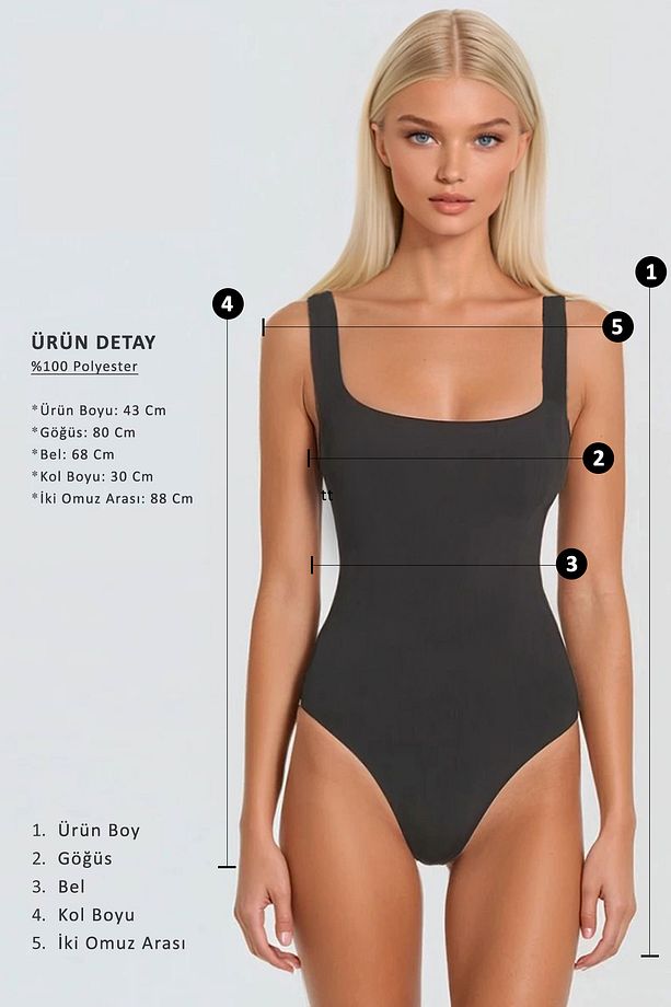 Kadın Siyah Tek Omuzu Açık Beli Drapeli Örme Krep Bluz ALC-X13490 - 7