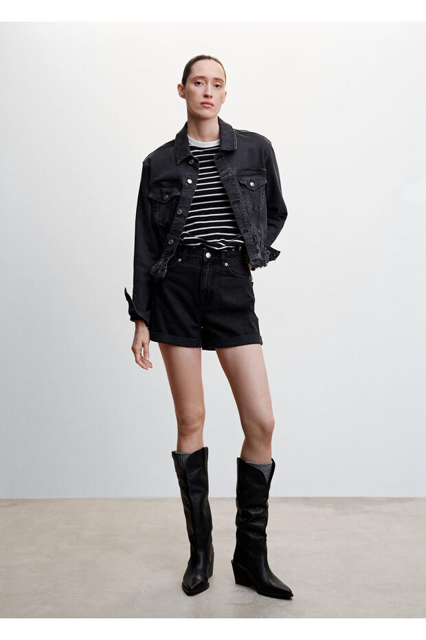 Kadın Siyah Denim Şort & Bermuda 47210064 - 11