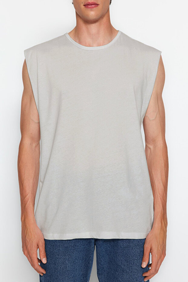 Taş Basic Regular/Normal Kesim %100 Pamuk Kolsuz Atlet/T-Shirt TMNSS20AL0067 - 5
