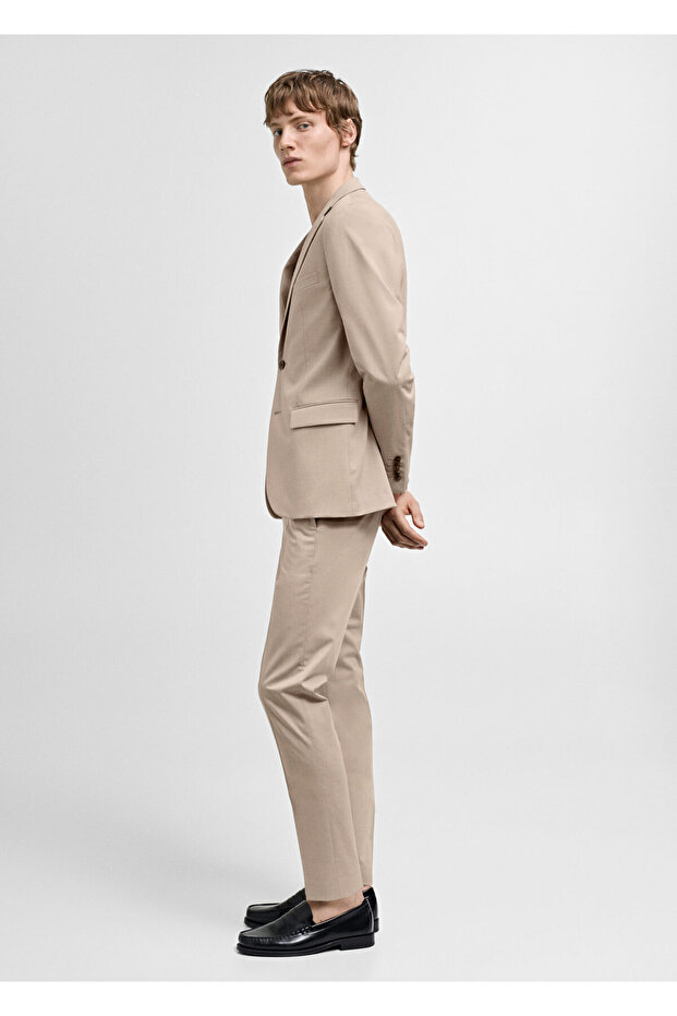 Erkek Bej Blazer Ceket 77110578 - 5