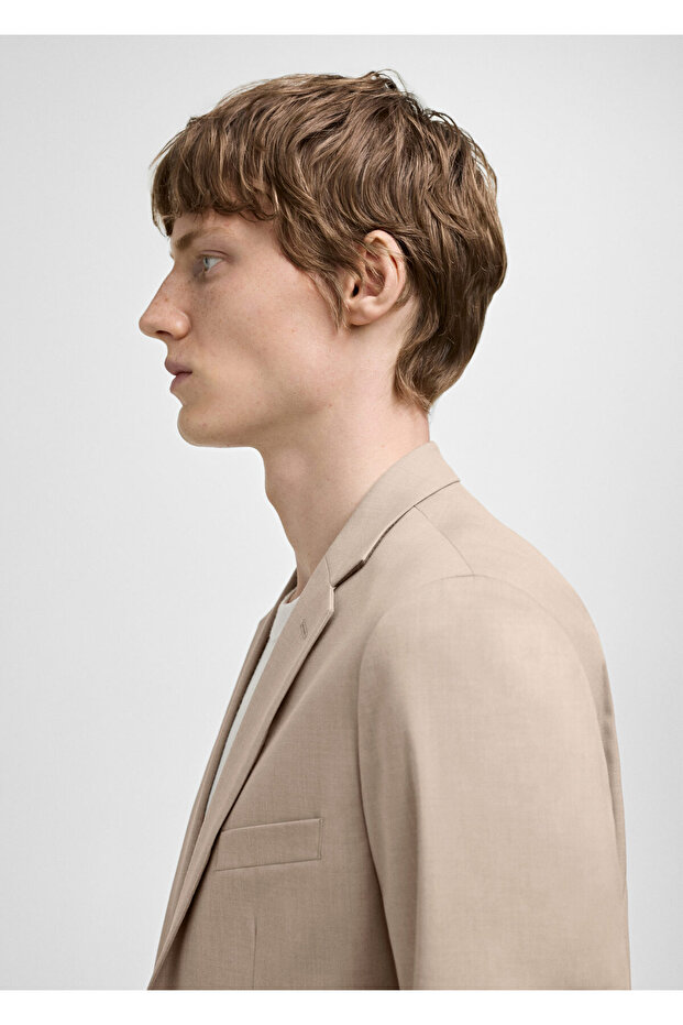 Erkek Bej Blazer Ceket 77110578 - 4