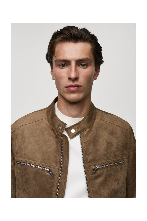Suede-effect jacket with zip - 5