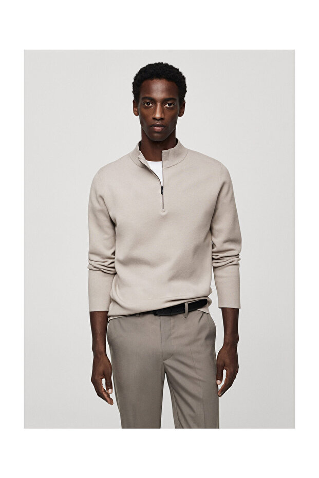 Zipped high collar sweater - 9