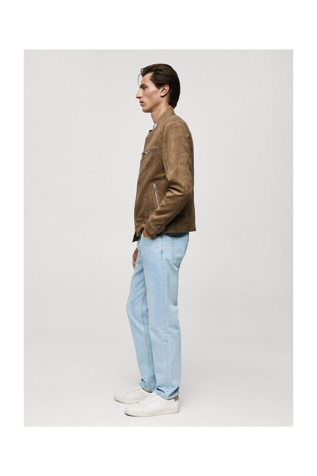 Suede-effect jacket with zip - 4